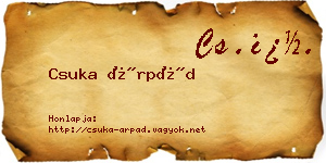 Csuka Árpád névjegykártya