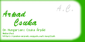 arpad csuka business card